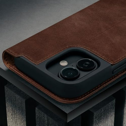 TORRO Leather Case Compatible with iPhone 17 6.3" 2025 - Premium Leather Wallet Flip Case with Kickstand and Card Slots (Compatible with Official MagSafe Chargers) - Dark Brown - color: Dark Brown, size: iPhone 17