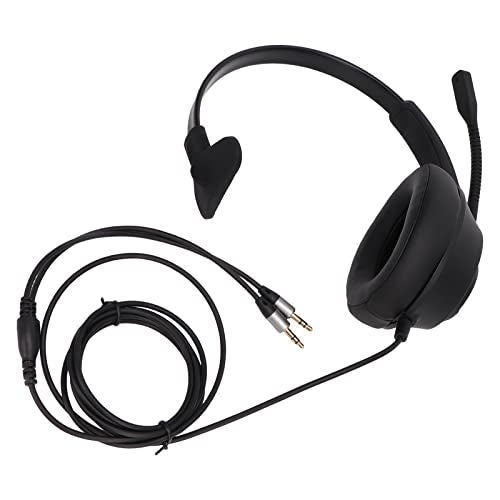 ciciglow Telephone Headset, Monaural Headset Built in HD Microphone Noise Cancellation 3.5mm Corded Communication Single Sided Ear Headphone Suitable for PC
