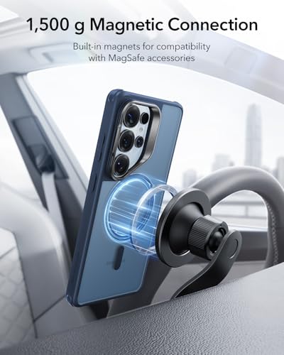 ESR for Samsung Galaxy S26 Ultra Phone Case with Stash Stand, Compatible with MagSafe, Military-Grade Protection, Magnetic Case for, Scratch-Resistant Back Cover, Frosted Navy Blue - color: Frosted Navy Blue