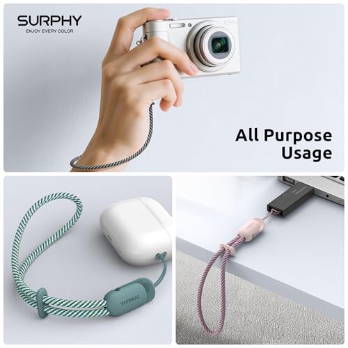 SURPHY 3 Pack Phone Wrist Strap, Phone Lanyard with Cellphone Tether Tab - color: Black & Green & Pink