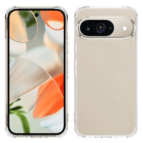 TENOC Phone Case for Google Pixel 9 & Google Pixel 9 Pro, Clear Case Anti-Yellowing Protective Bumper Hard Back Cover for 6.3 Inch - color: Clear Anti-Yellowing, size: Pixel 9 / Pixel 9 Pro