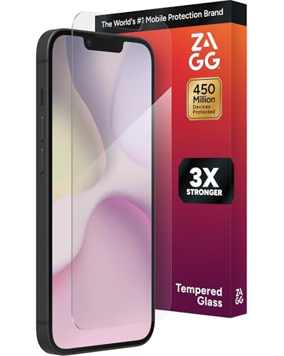 ZAGG Glass+ Screen Protector for iPhone 17e/ 16e/ 14/13/ 13 Pro - 3X Shatter Protection, High Scratch Resistance, Oil-Resistant, Reinforced Edges, InvisibleShield, Easy Install