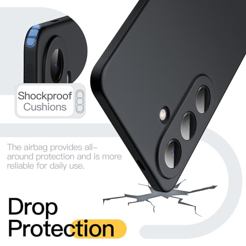 JETech Slim Case for Samsung Galaxy A57, Anti-Slip, Black | Camera Lens Protection, Soft TPU Protective Phone Cover, Shockproof Protection - size: Galaxy A57