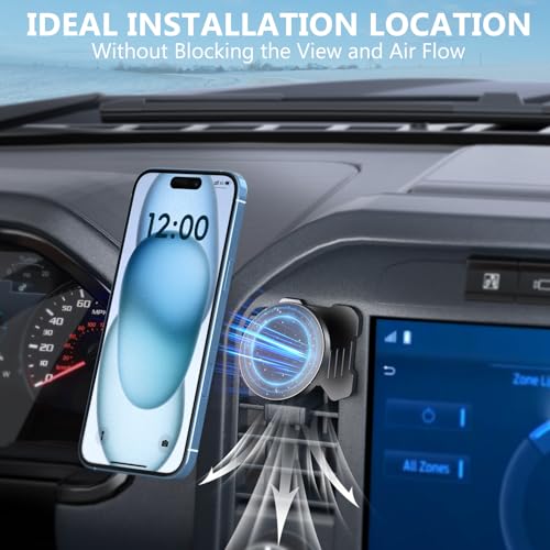 Surfcabin CNC Magnetic Car Vent Phone Mount for 2021-2026 Ford F150 - size: Fits F150 2021-2026 without Metal Arm