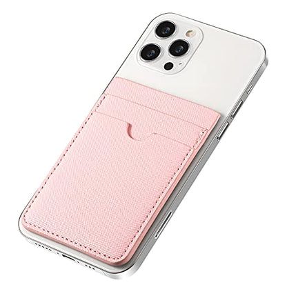 Weewooday 6 Pcs 6 Pcs Stick on Phone Card Holder Wallet, Solid, Mixed Color - color: Mixed Color