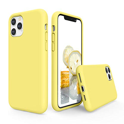 SURPHY Compatible with iPhone 11 Pro Max Case 6.5 inches, Thickened Liquid Silicone Phone Case (with Microfiber Lining) for iPhone 11 Pro Max 2019, Yellow - color: Yellow