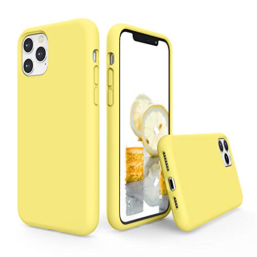 SURPHY Compatible with iPhone 11 Pro Max Case 6.5 inches, Thickened Liquid Silicone Phone Case (with Microfiber Lining) for iPhone 11 Pro Max 2019, Yellow - color: Yellow
