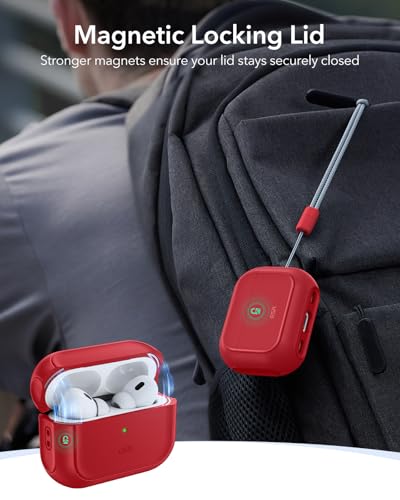 ESR for AirPods Pro 2 Case, Compatible with MagSafe, Dark Red - color: Red, size: AirPods Pro 2&1 Case