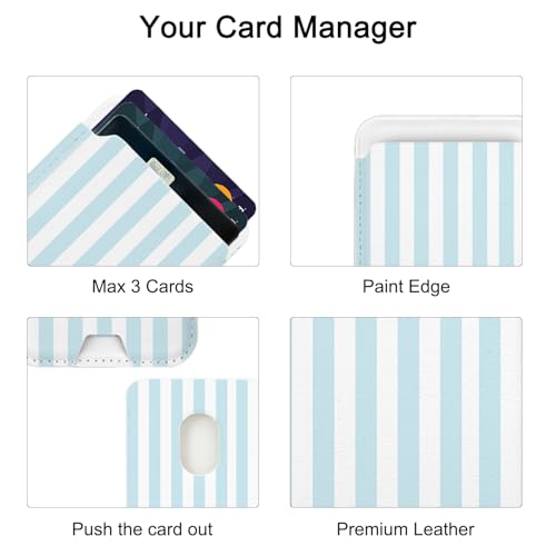 uCOLOR Upgraded Magnetic Cell Phone Wallet Card Holder-Compatible with MagSafe for iPhone 17/16/15/14/13/12 Series, Leather Magnetic Phone Wallet (Blue Stripes) - color: Blue Stripes