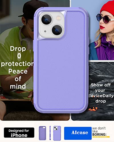 AICase for iPhone 13/iPhone 14 Case,Heavy Duty 3-Layer Rugged Pocket-Friendly Phone Case,Durable Military Grade Protection Shockproof/Drop Proof/Dust-Proof Protective Cover for iPhone 13/iPhone 14 - color: Light purple Case