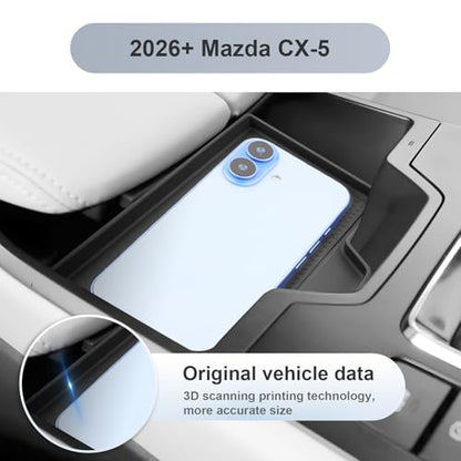 SKTU for 2026 Mazda CX-5 Wireless Charging Mat for 2026+ Mazda CX-5 Wireless Charging Pad Mazda CX5 2026 Accessories Non-Slip Console Pad 2026 CX5 Rubber Console Mat-Durable - color: 2026+ CX-5 Wireless Charging Mat