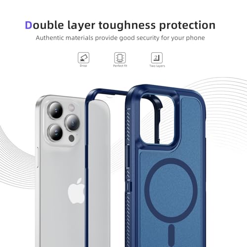 Magnetic for iPhone 13 Pro Case, Compatible with MagSafe, Shockproof Dustproof Drop Proof, Military Grade Double Layer Protection, Blue - color: Magnetic Blue, size: iPhone 13 PRO