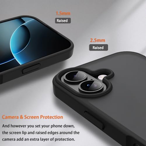 for iPhone 17 Case Translucent Matte Phone Cover, [10 FT Military Grade Drop Protection] Slim Durable Shockproof Protective Bumper (Black, iPhone 17) - color: Black, size: iPhone 17