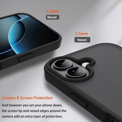 for iPhone 17 Case Translucent Matte Phone Cover, [10 FT Military Grade Drop Protection] Slim Durable Shockproof Protective Bumper (Black, iPhone 17) - color: Black, size: iPhone 17