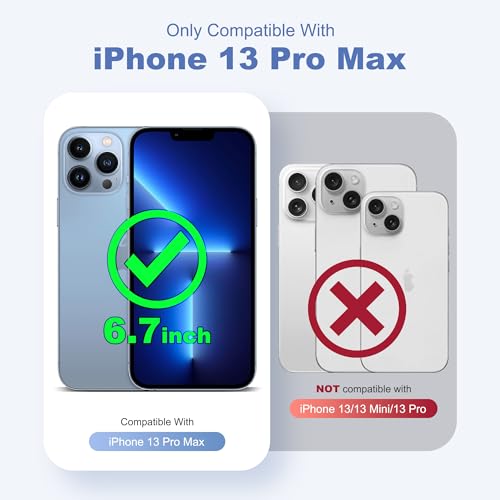 Compatible with iPhone 13 Pro Max Case with Magnetic Ring Stand [Compatible with Mag-Safe] [Built-in Screen Protector] Military-Grade Drop Protection Matte Translucent Phone Case, Black - color: Black, size: Iphone 13 Pro Max