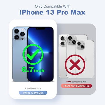 Compatible with iPhone 13 Pro Max Case with Magnetic Ring Stand [Compatible with Mag-Safe] [Built-in Screen Protector] Military-Grade Drop Protection Matte Translucent Phone Case, Black - color: Black, size: Iphone 13 Pro Max