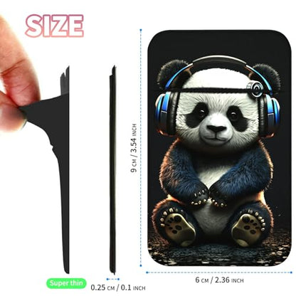 Phone Credit Card Holder Stick on, Phone Case Wallet, Cell Phone Pocket Self Adhesive Stretchy Lycra Stick on Wallet ID Credit Card Case Pouch Sleeve for All Smartphones, Cate Panda - color: 330