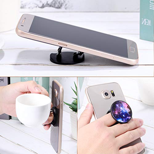 Weewooday 10 Pieces Phone Grip Holder Nebula Collapsible Phone Holder