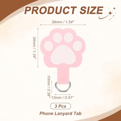 uxcell Phone Tether Tab Universal Cat Paw Phone Lanyard Case Patch Phone - color: Pink
