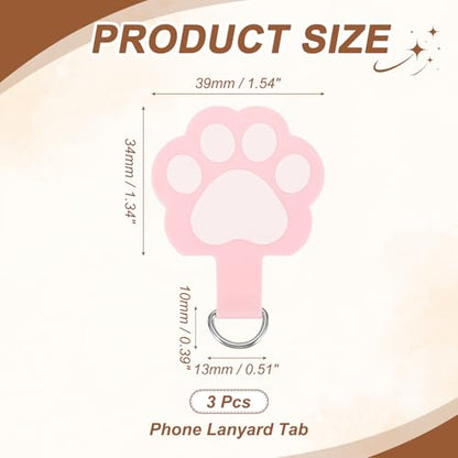 uxcell Phone Tether Tab Universal Cat Paw Phone Lanyard Case Patch Phone - color: Pink