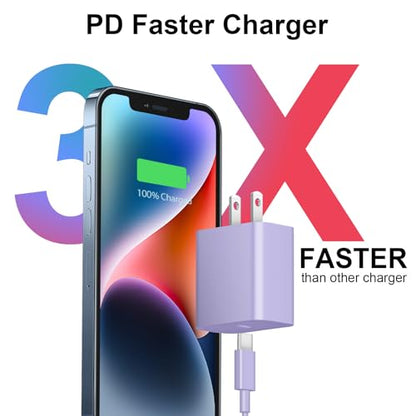 260806 iPhone 17 Charger Fast Charging Apple Charger & 10ft Cable - Purple - color: Purple