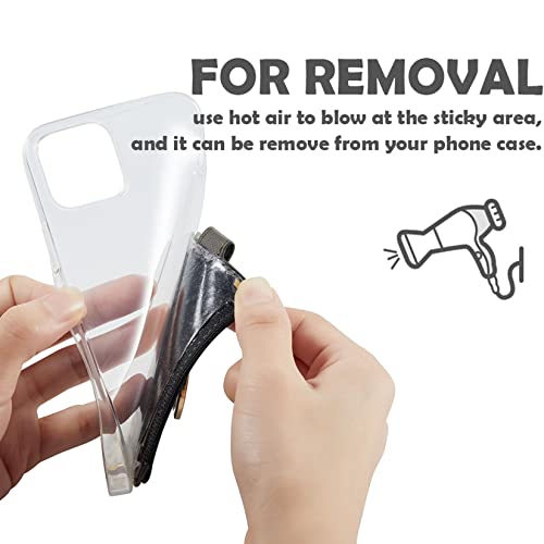 2Pcs RFID Leather Card Holder for Phone, Stick-On Wallet with Ring | Phone Wallet Stick On Back Of Phone Case. Adhesive For iPhone Wallet Holds Credit Cards/ID/Pockets. Viewing Freely Ring Stand - color: Green+WinRed