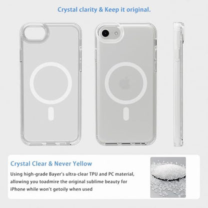 Magnetic iPhone SE2/SE3/8/7 case,Compatible with Magsafe, Military-Grade Protection,Slim Translucent Matte Shockproof with Anti-Scratch Anti-Fingerprint Phone Cover (transparent, iPhone SE2/SE3/8/7) - color: Transparent, size: iPhone SE2/SE3/8/7