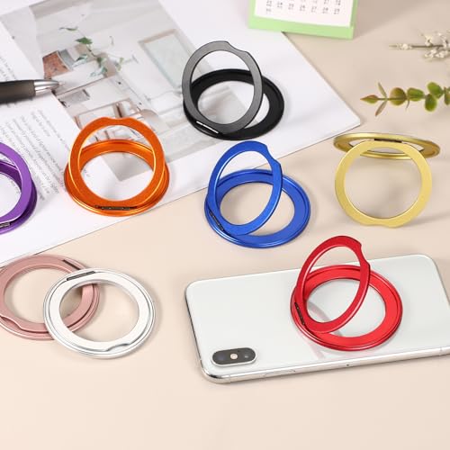 PATIKIL Phone Ring Holder, Metal 360 Rotation Magnetic Phone Grip Holder Stand with Adhesive Backing Smartphone Finger Grip Kickstand for Tablet Case Car Mount Accessory, Yellow - color: Yellow