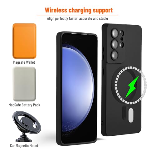 Magnetic for Samsung Galaxy S20 FE Case,Soft Silicone Samsung Galaxy S20 FE Phone Case with Camera Protection,Slim Fit Anti-Scratch Samsung S20 FE Case Cover Compatible with MagSafe,Black - color: Black, size: S20 FE