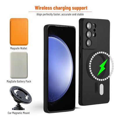 Magnetic for Samsung Galaxy S20 FE Case,Soft Silicone Samsung Galaxy S20 FE Phone Case with Camera Protection,Slim Fit Anti-Scratch Samsung S20 FE Case Cover Compatible with MagSafe,Black - color: Black, size: S20 FE