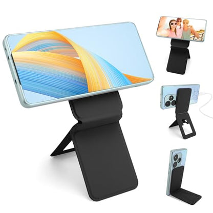Magnetic Tripod Phone Stand, Slim Foldable Phone Holder for Iphone(Black) - color: Black