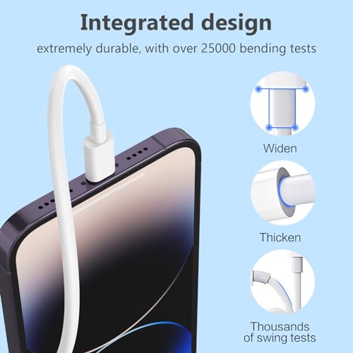 5 Pack 6FT USB C to Lightning Cable, [Apple MFi Certified] Fast Charging