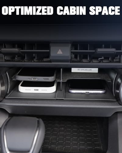 RAV 4 2026 XSE Tray 2-in-1 2026 Rav4 Wireless Charging Tray Compatible with 6th Gen 2026 Toyota RAV4 Compartment Charging Insert Divider 2026 RAV4 Wireless Charging Mat Silicone RAV 4 2026 Accessories - size: 2) RAV4 2026 Charging Insert Divider (2-in-1)