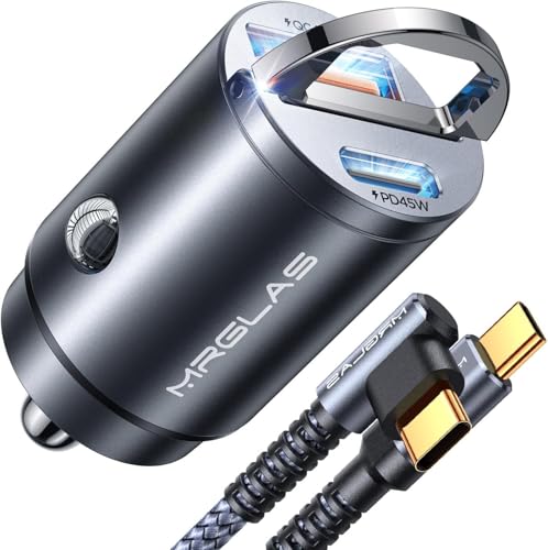 90W Fast iPhone 18/17 Pro Max Car Charger USB C Fast Charge with C Cable - color: Black