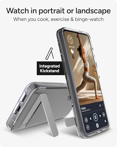 ZAGG Crystal Palace Samsung Galaxy S26 Case with Kickstand - Clear, 13ft Drop Protection, Graphene Reinforced, Crystal Clear Anti-Yellowing Slim Protective Cover - size: Samsung Galaxy S26, style: Without Snap