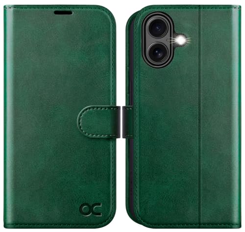 OCASE for iPhone 17 Wallet Case, Card Holder, Blackish Green | RFID Blocking, Kickstand, Magnetic Closure, PU Leather Flip Folio, Shockproof TPU Shell, Protective Phone Cover (6.3") 2025 - color: Blackish Green