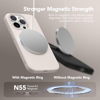 GONEZ Magnetic for iPhone 15 Pro Case, Silicone Cover Stone - color: A-Stone, size: Iphone 15 Pro