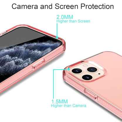 Phone Case for iPhone 12 Pro Clear, [Crystal Clear][Non-Yellowing] Slim Shockproof Reinforced Drop Protective Flexible TPU Back Cover Phone Case for iPhone 12 Pro Protective Case(Pink) - color: Pink
