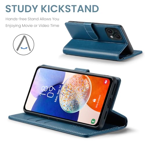 FLIPALM Card Holder Wallet Case for iPhone 15 Plus 6.7", Blue | RFID Blocking, PU Leather Folio Flip, Kickstand, Protective Shockproof Cover - color: Blue, size: iPhone 15 Plus - 6.7"
