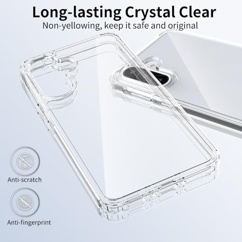 for Samsung Galaxy A36 5G Case Crystal Clear Slim Hard Case Hybrid Shockproof Bumper with Tempered Glass Screen Protector Full Body Anti-Yellow Anti-Scratch Phone Protective Cover - color: Galaxy A36 5G