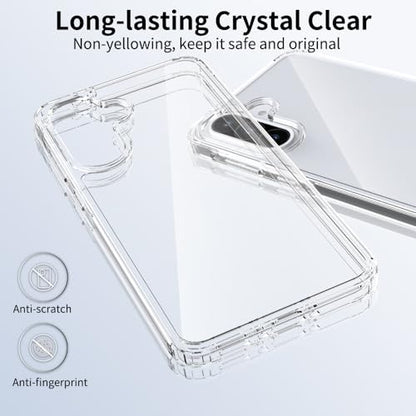 for Samsung Galaxy A36 5G Case Crystal Clear Slim Hard Case Hybrid Shockproof Bumper with Tempered Glass Screen Protector Full Body Anti-Yellow Anti-Scratch Phone Protective Cover - color: Galaxy A36 5G