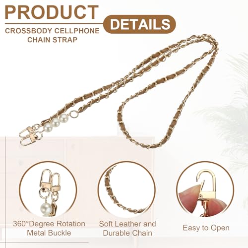 uxcell Phone Lanyard, Crossbody Cellphone Chain with Tether Tabs - color: Coffee