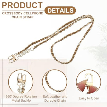 uxcell Phone Lanyard, Crossbody Cellphone Chain with Tether Tabs - color: Coffee