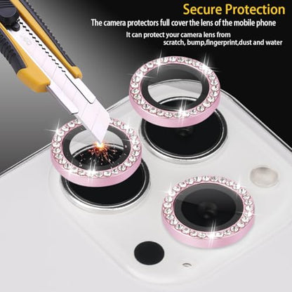 Camera Lens Protector for iPhone 16 Pro/16 Pro Max, Diamond Pink - color: Diamond Pink