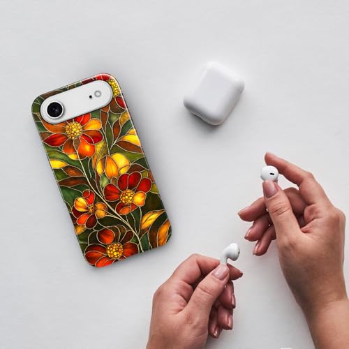 Compatible with iPhone 17 Air,Anti-Scratch Glossy Case Cover,Stained Glass Flower 03 - color: Stained Glass Flower 03, size: IPhone 17 Air