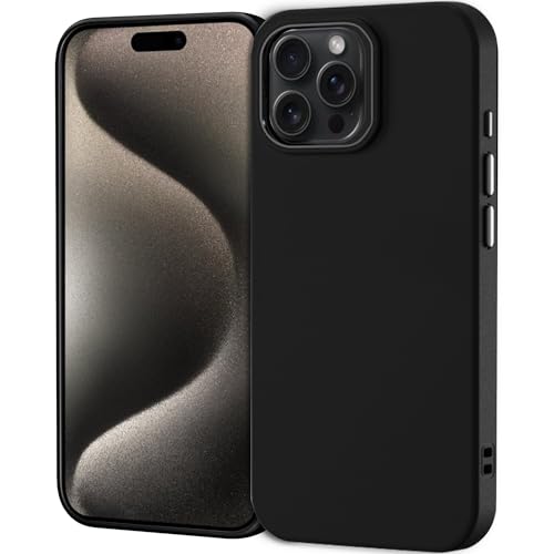 TENOC Phone Case Compatible with iPhone 15 Pro, Black Case Anti-Fingerprint Protective Bumper Matte Cover for 6.1 Inch - color: Black, size: iPhone 15 Pro