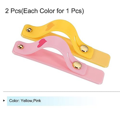 MECCANIXITY 2 Pcs Phone Loop Finger Holder Silicone Phone Strap Grip Holder Cell Phone Grip Stand for Most Smartphones Yellow,Pink - color: Yellow,Pink