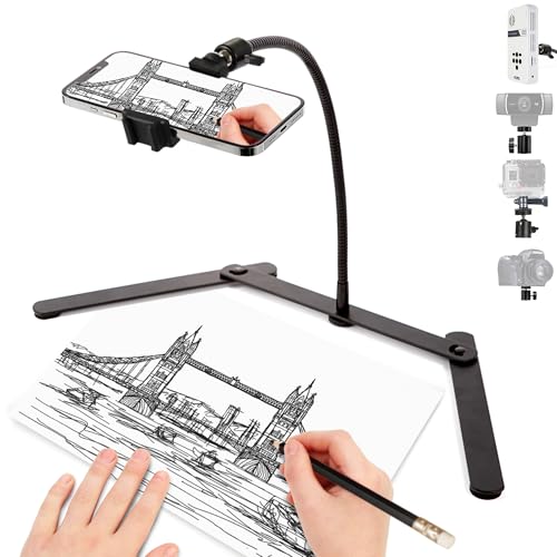 Overhead Phone Mount,Foldable Gooseneck Phone Holder