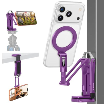 OMOTON TP02-Pro 5 in 1 Magnetic Phone Holder for Vlogging Essentials Purple - color: Purple
