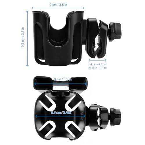 Accmor Stroller Cup Holder, Cup Holder for Walker Bike Wheelchair - color: Black